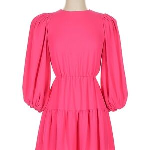 Alice + Olivia Vibrant Pink Long Sleeve Dress